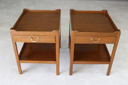 Pair Antique Style Bedside Tables - Kernow Furniture