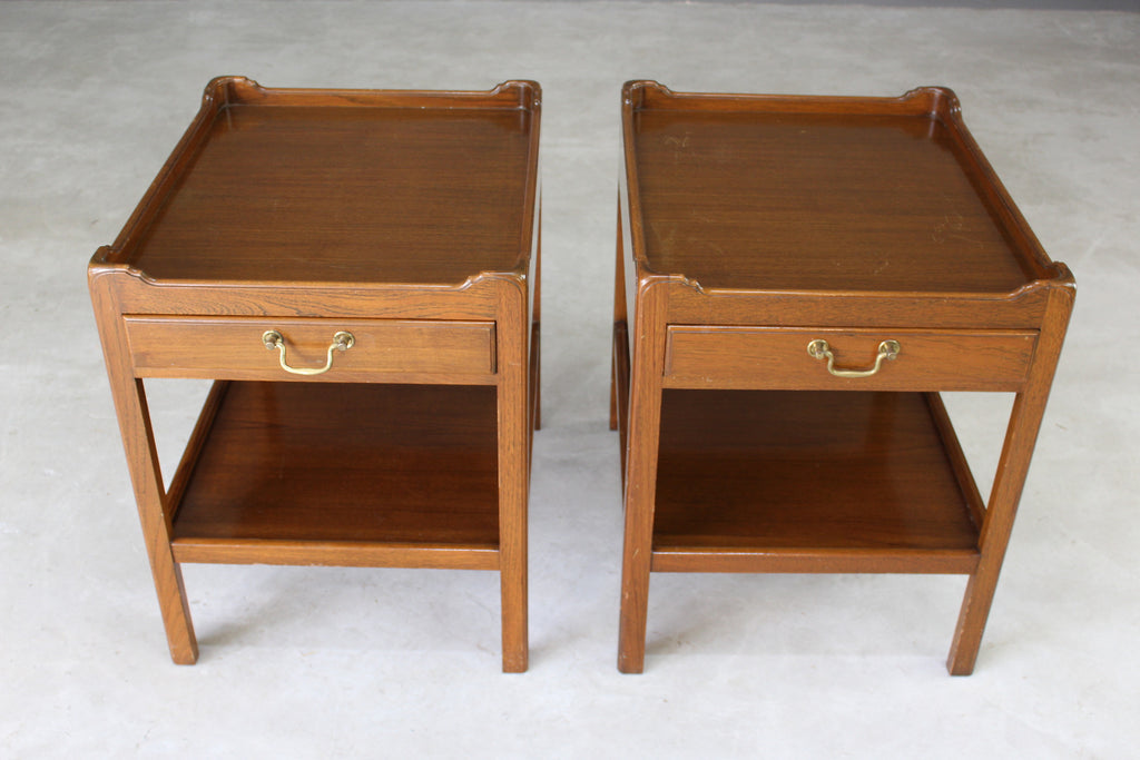 Pair Antique Style Bedside Tables - Kernow Furniture
