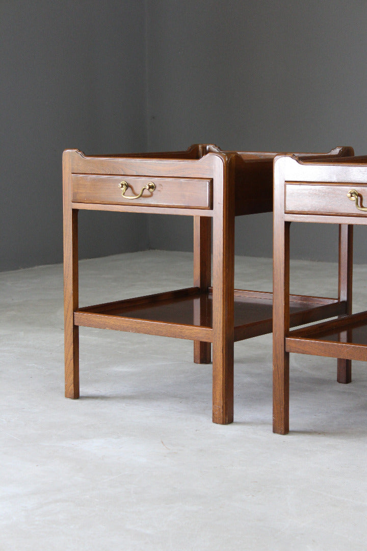 Pair Antique Style Bedside Tables - Kernow Furniture