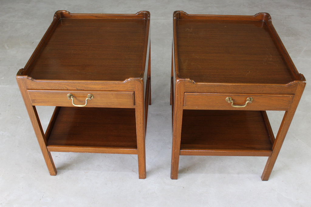 Pair Antique Style Bedside Tables - Kernow Furniture