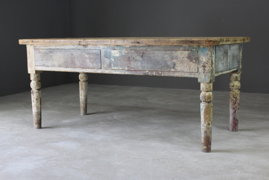 Large Victorian Pine Work Table - Kernow Furniture
