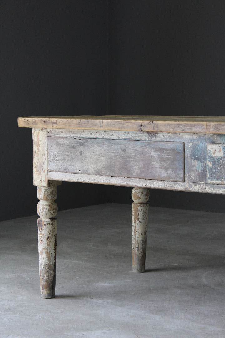 Large Victorian Pine Work Table - Kernow Furniture