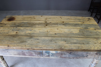 Large Victorian Pine Work Table - Kernow Furniture