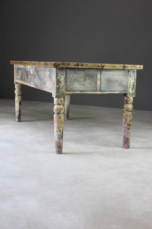 Large Victorian Pine Work Table - Kernow Furniture