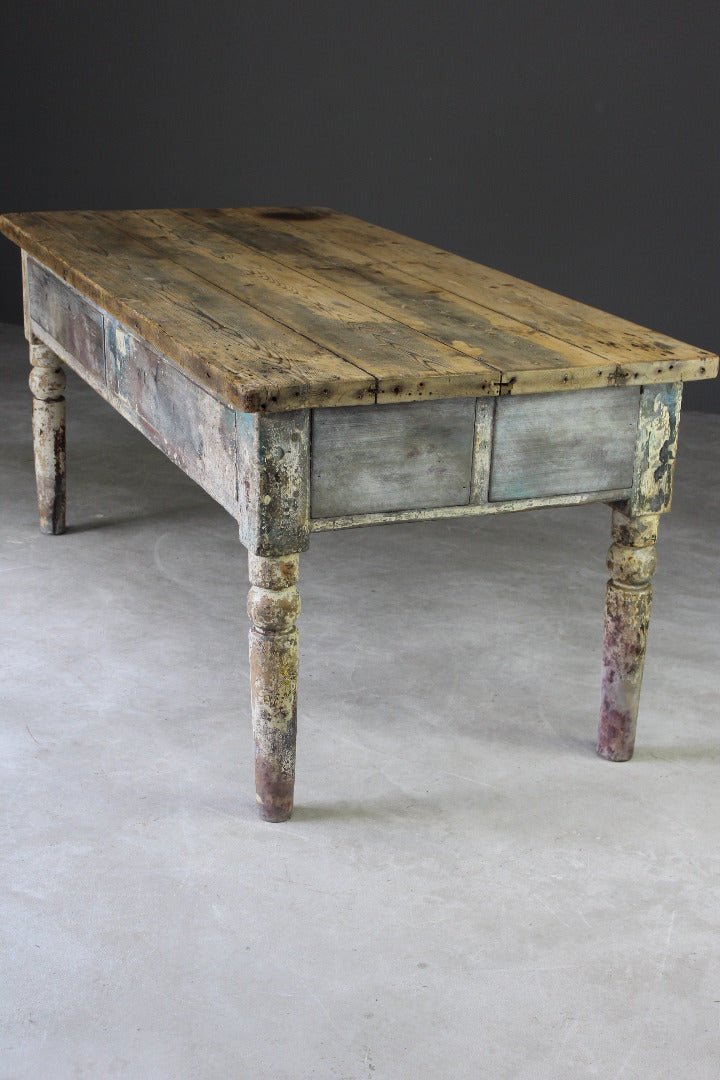Large Victorian Pine Work Table - Kernow Furniture