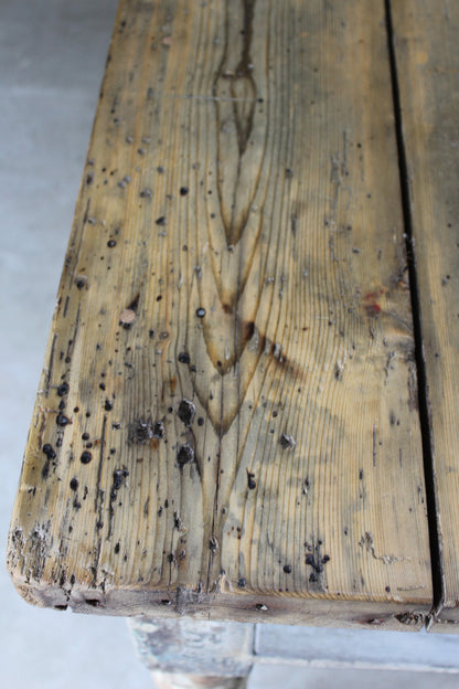 Large Victorian Pine Work Table - Kernow Furniture