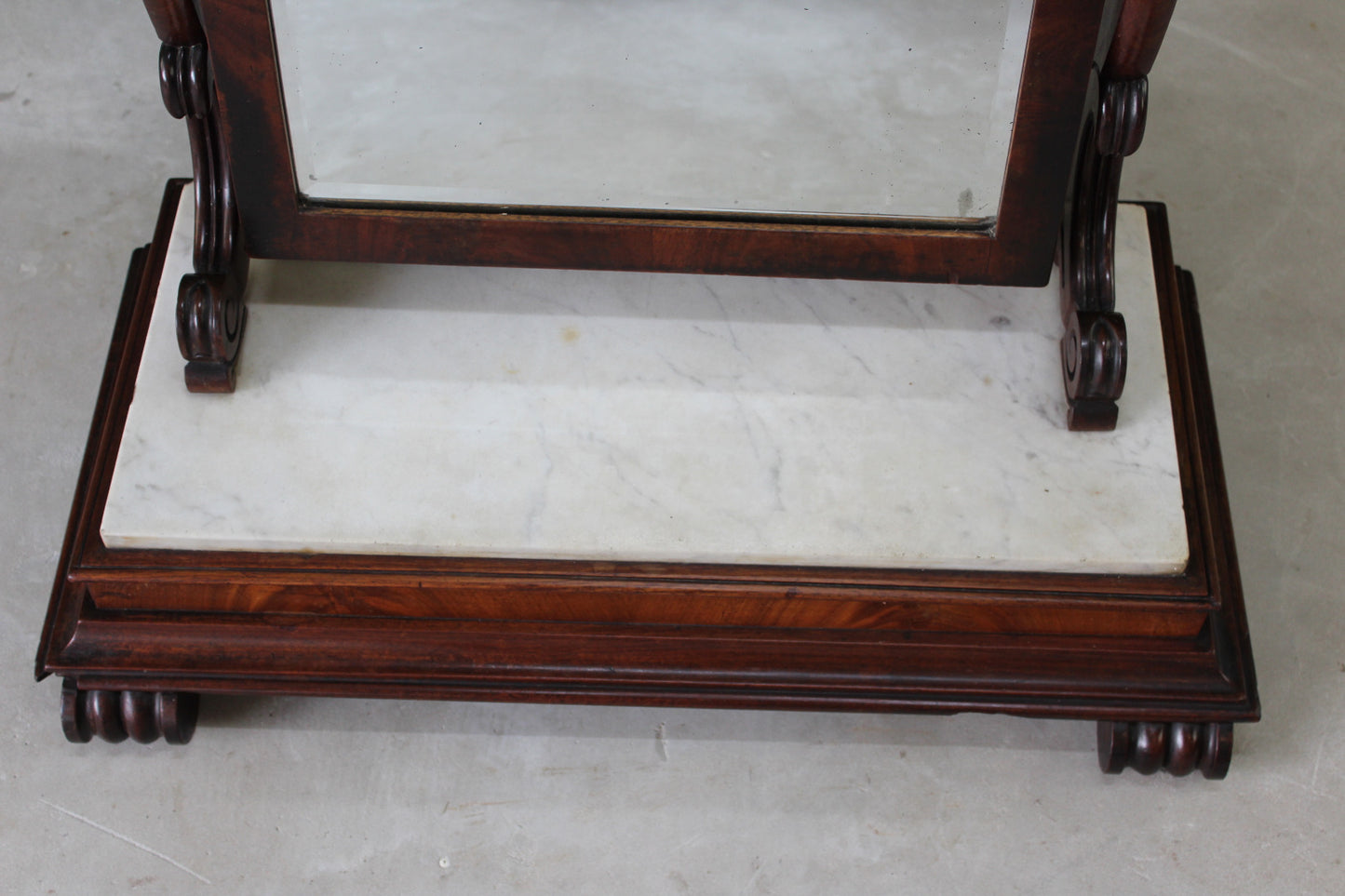 Antique Victorian Mahogany & Marble Toilet Mirror - Kernow Furniture