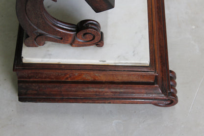 Antique Victorian Mahogany & Marble Toilet Mirror - Kernow Furniture