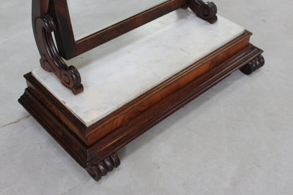 Antique Victorian Mahogany & Marble Toilet Mirror - Kernow Furniture