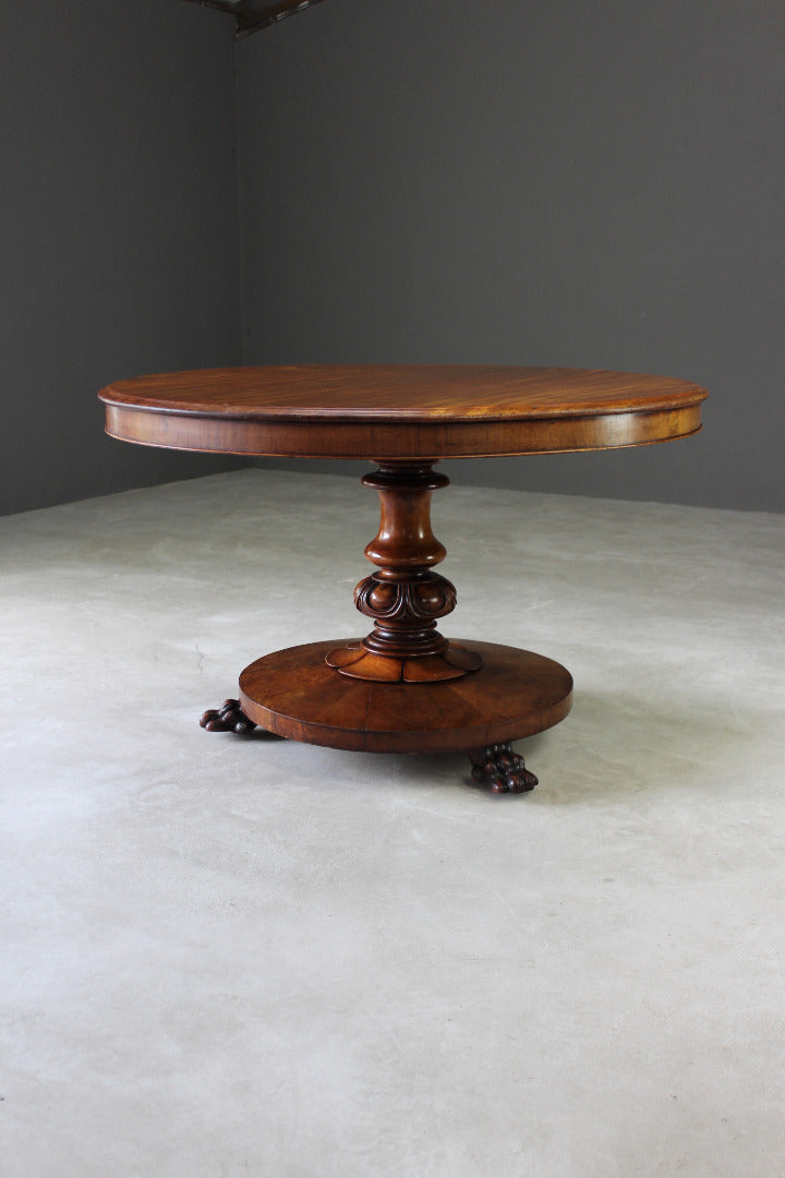 Victorian Round Mahogany Tilt Top Table - Kernow Furniture