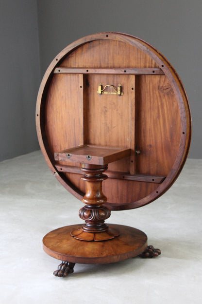 Victorian Round Mahogany Tilt Top Table - Kernow Furniture