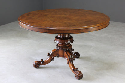 Antique Style Walnut Veneer Tilt Top Table - Kernow Furniture