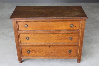 Small Edwardian Oak Chest of Drawers - Kernow Furniture