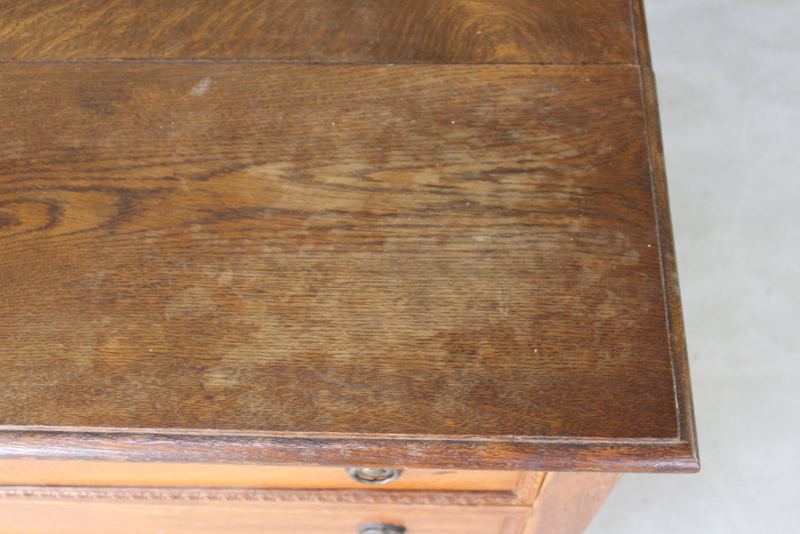 Small Edwardian Oak Chest of Drawers - Kernow Furniture