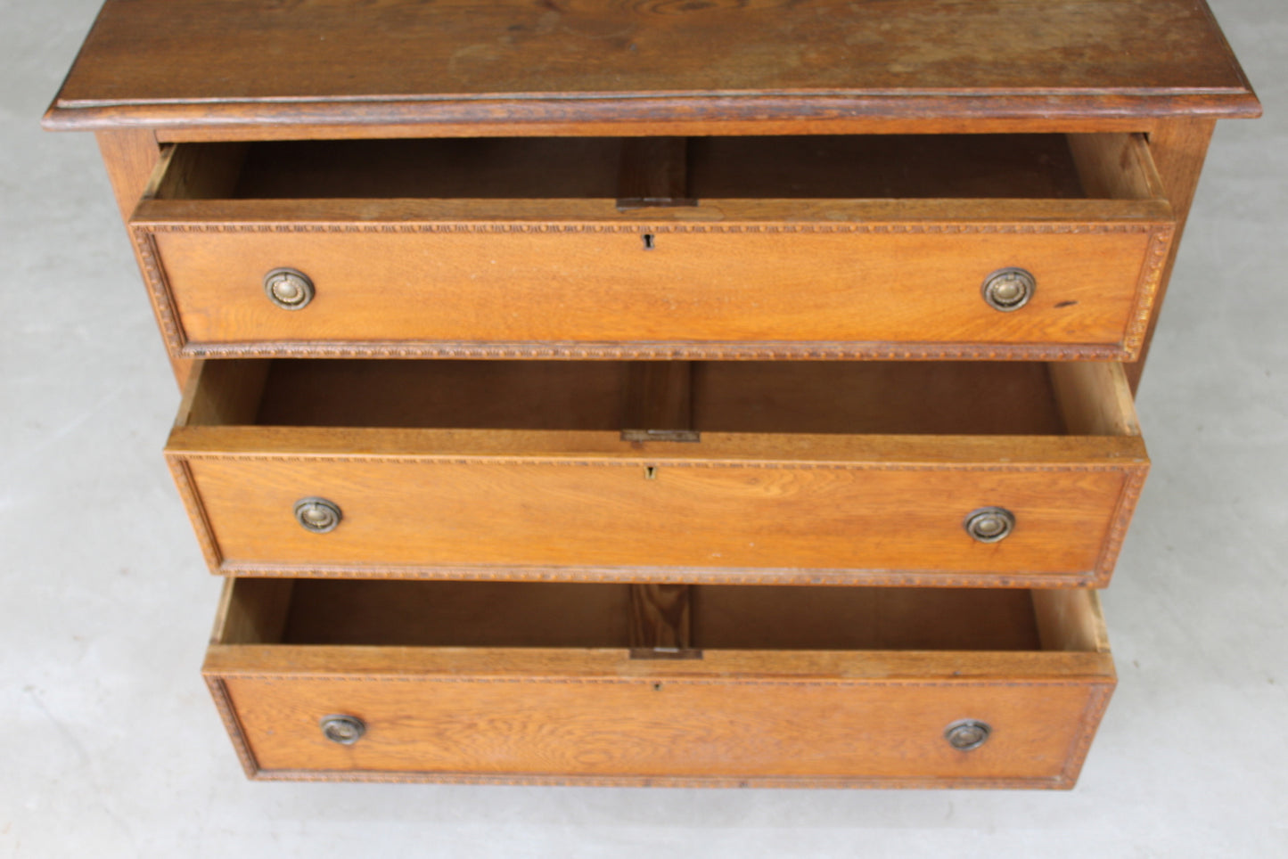 Small Edwardian Oak Chest of Drawers - Kernow Furniture