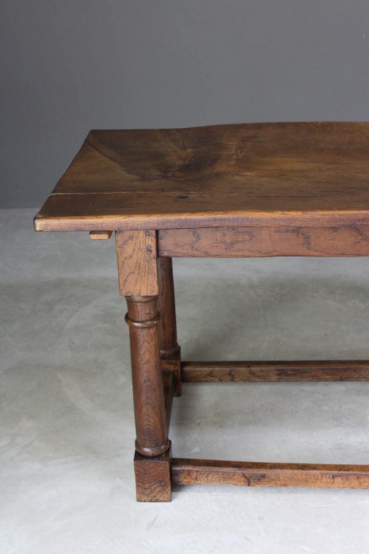 Single Plank Oak Refectory Table - Kernow Furniture