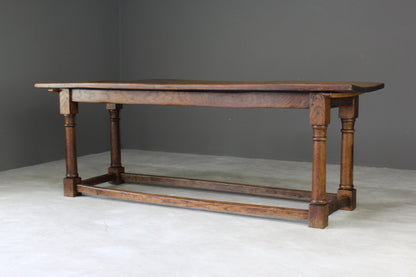 Single Plank Oak Refectory Table - Kernow Furniture