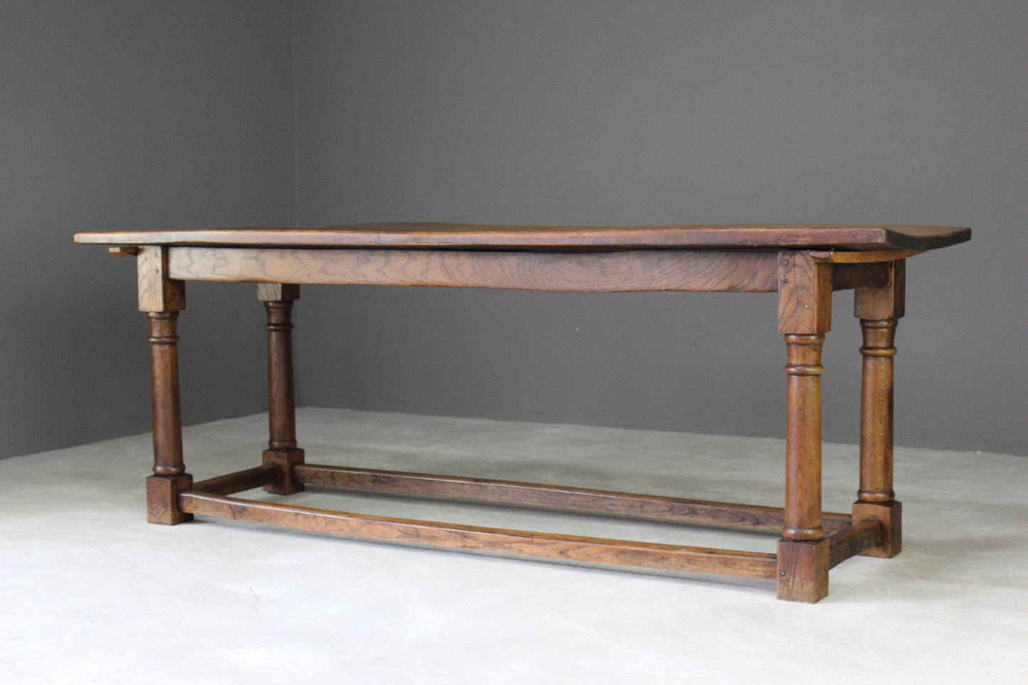 Single Plank Oak Refectory Table - Kernow Furniture