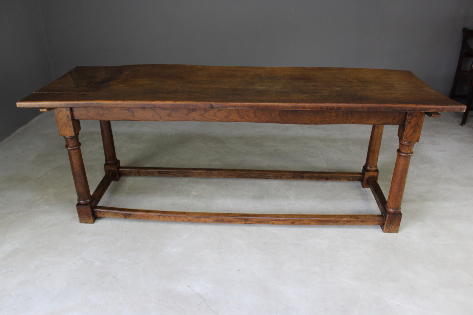 Single Plank Oak Refectory Table - Kernow Furniture