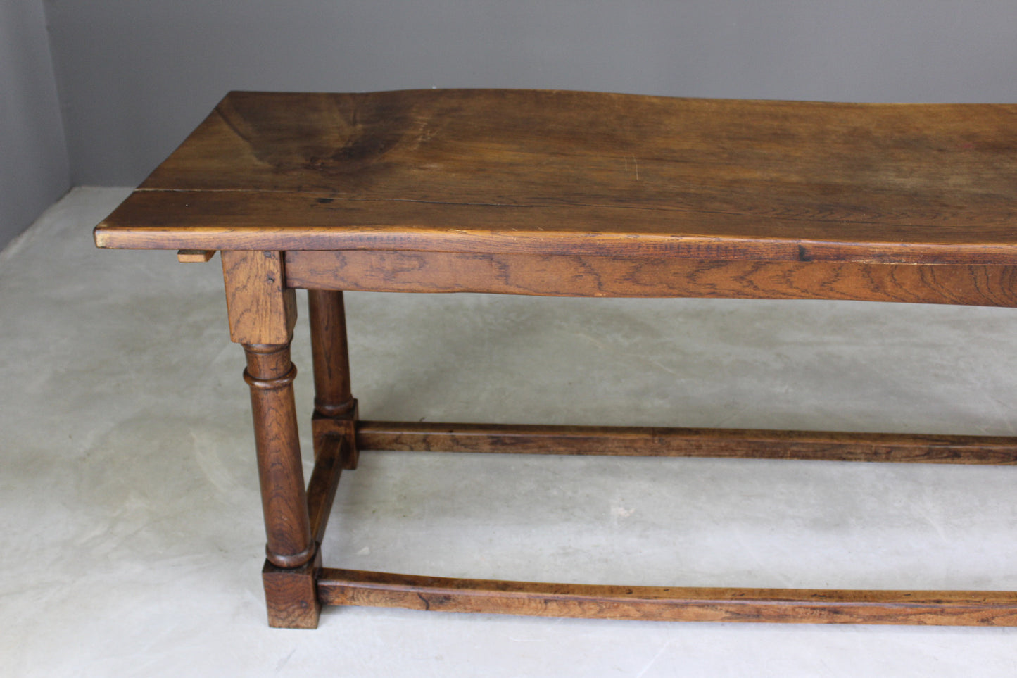 Single Plank Oak Refectory Table - Kernow Furniture