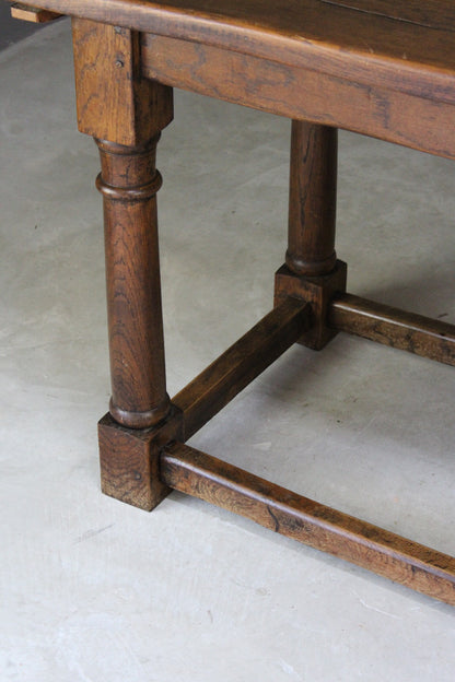 Single Plank Oak Refectory Table - Kernow Furniture