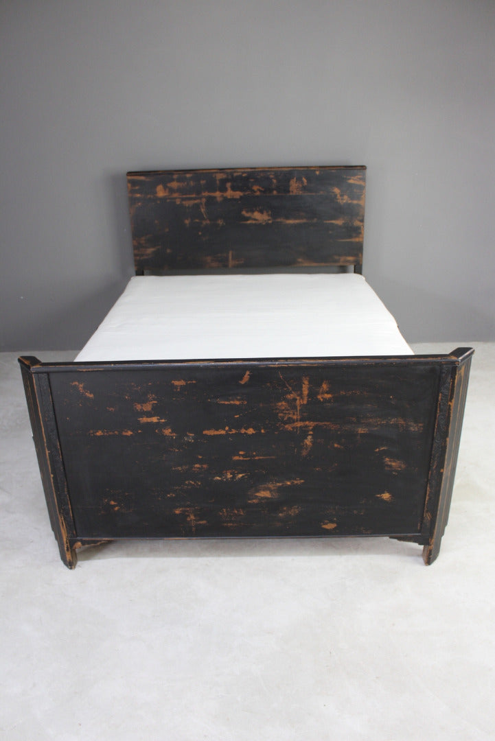 Vintage Black Double Bed - Kernow Furniture