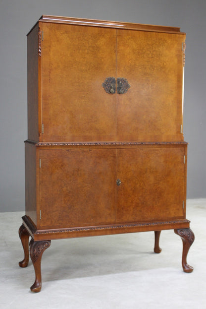 Vintage Walnut Cocktail Drinks Cabinet - Kernow Furniture