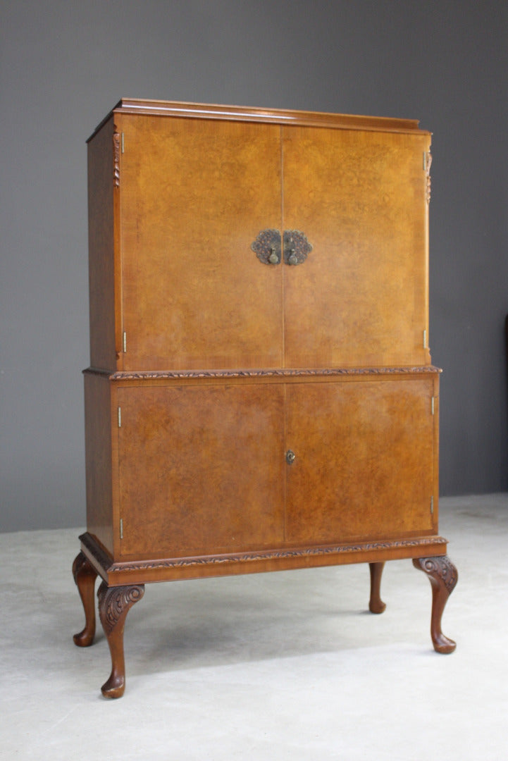 Vintage Walnut Cocktail Drinks Cabinet - Kernow Furniture