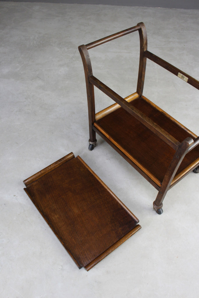 Vintage Oak Staples Drinks Hostess Trolley - Kernow Furniture