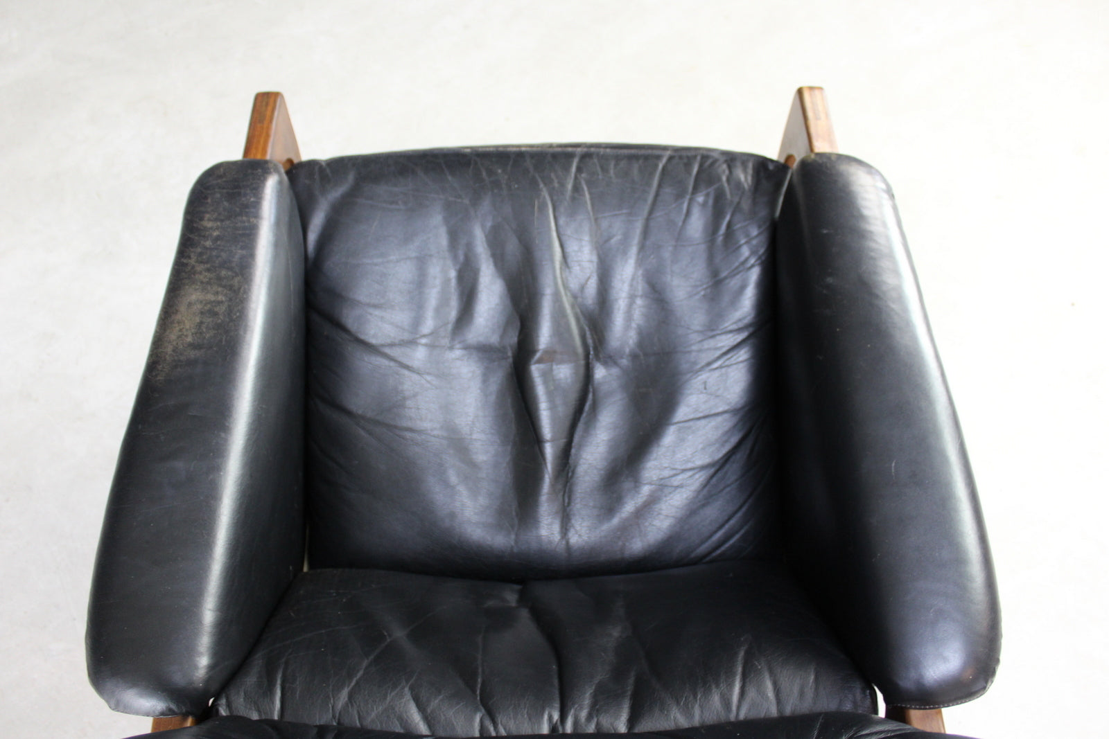 Retro Teak & Black Leather Gimson & Slater Rocking Chair - Kernow Furniture