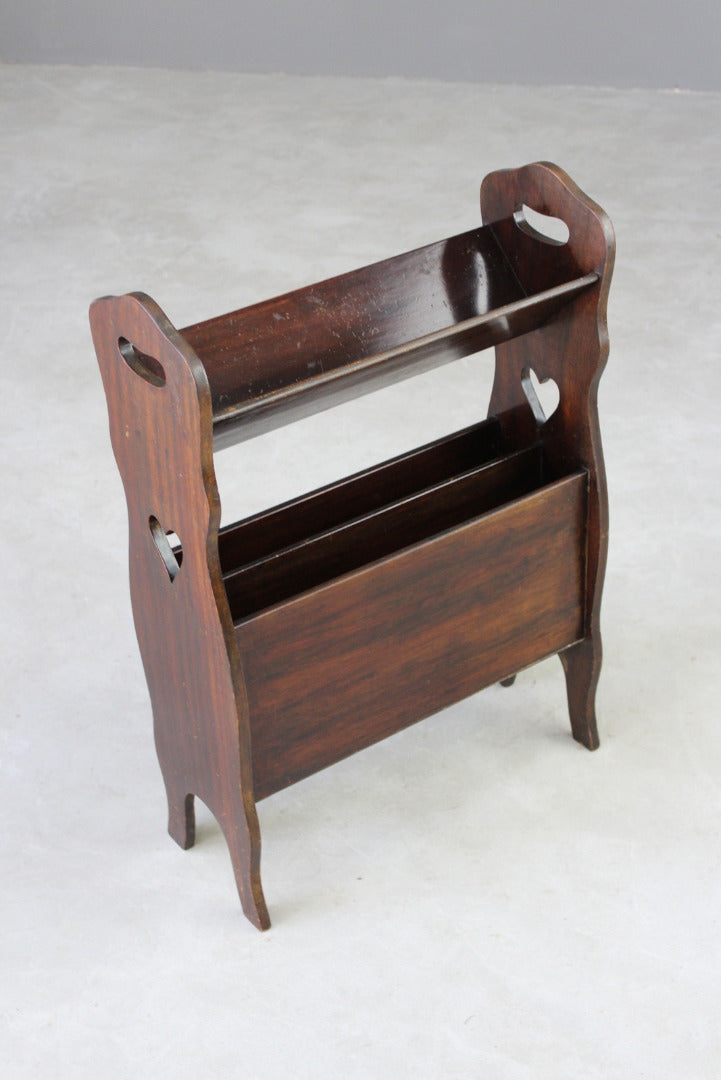 Liberty Style Mahogany Book Trough Mag Rack - Kernow Furniture