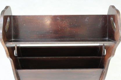 Liberty Style Mahogany Book Trough Mag Rack - Kernow Furniture