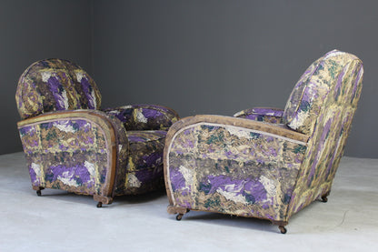 Pair Art Deco Armchairs - Kernow Furniture