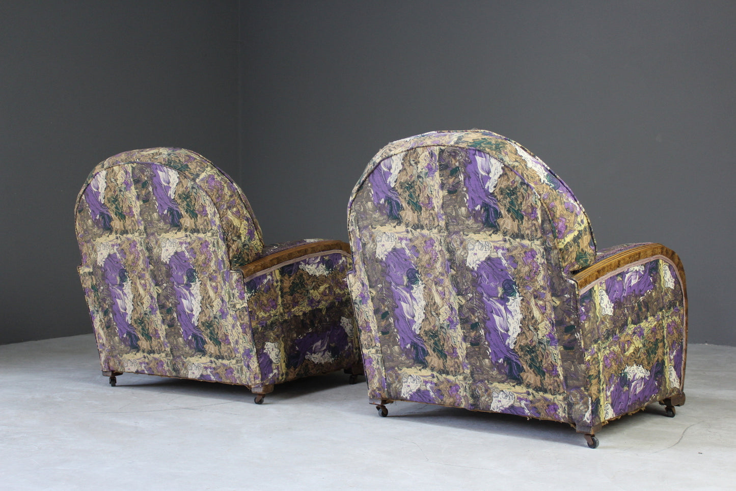 Pair Art Deco Armchairs - Kernow Furniture