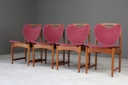 4 Retro Danish Hovman Olsen Dining Chairs - Kernow Furniture