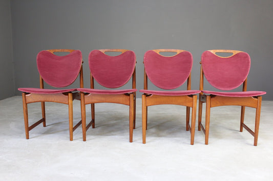 4 Retro Danish Hovman Olsen Dining Chairs - Kernow Furniture