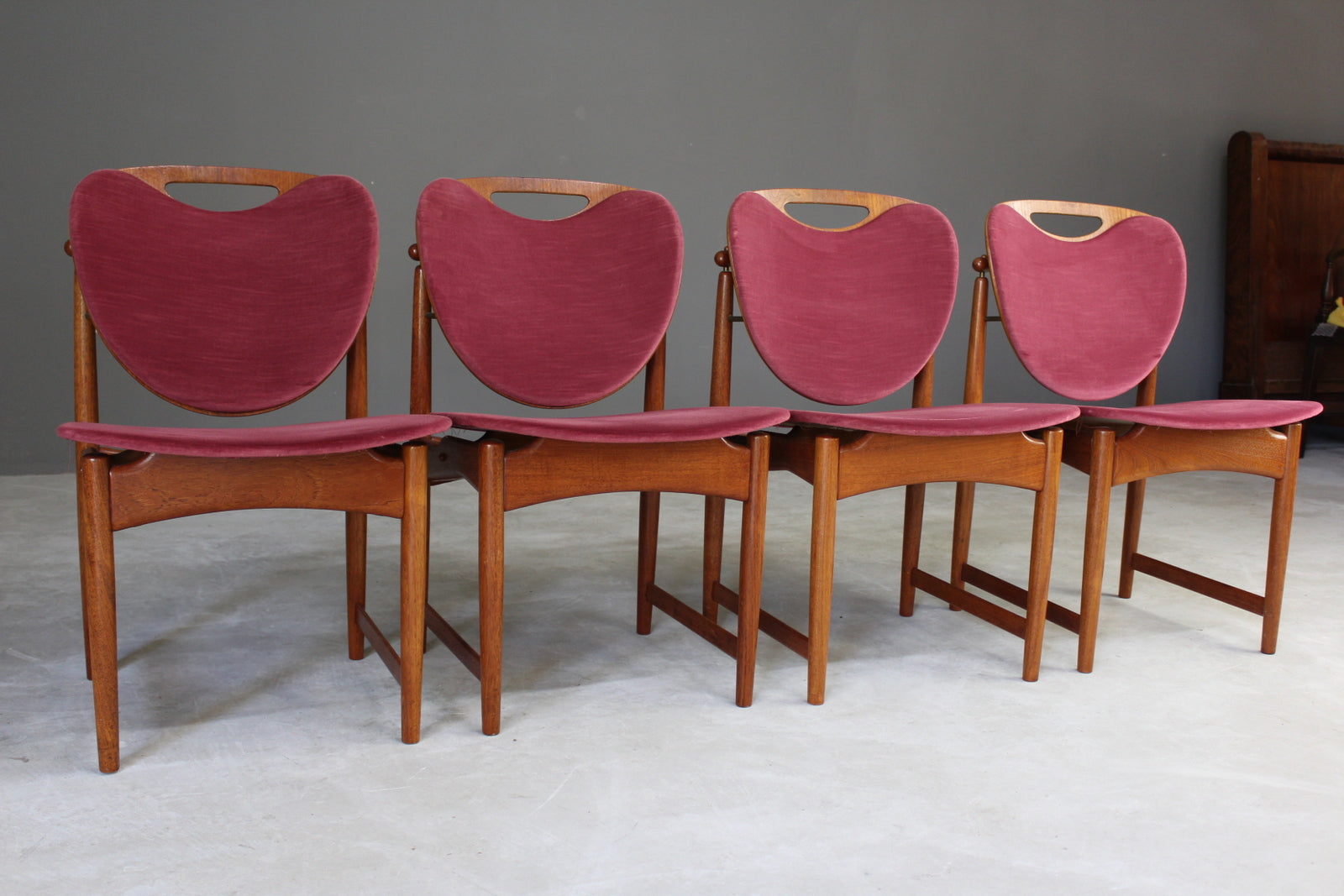 4 Retro Danish Hovman Olsen Dining Chairs - Kernow Furniture