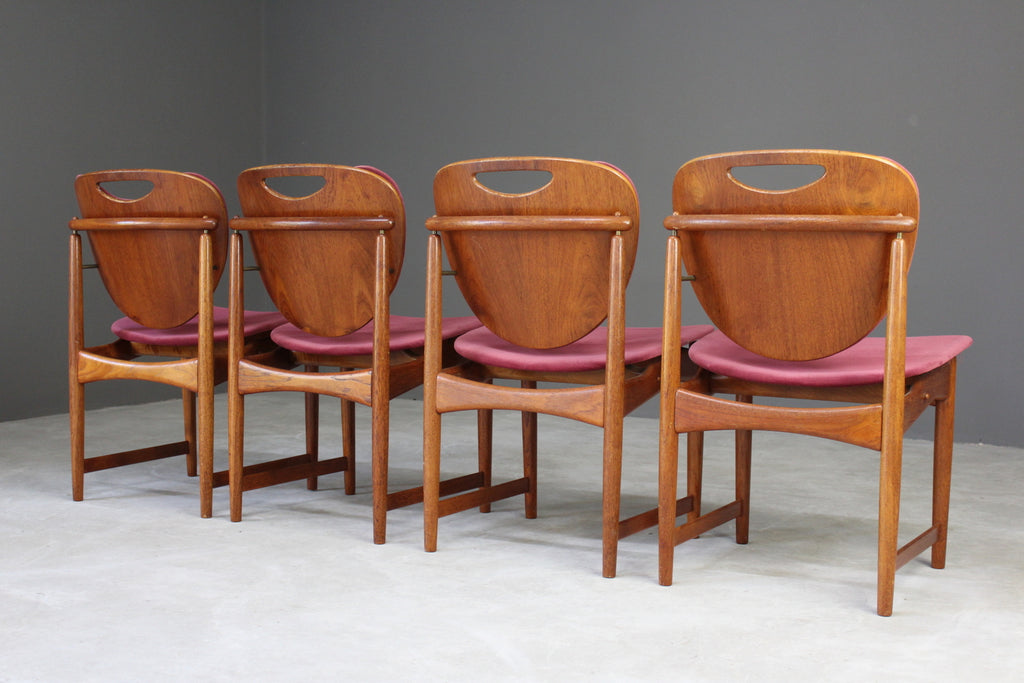 4 Retro Danish Hovman Olsen Dining Chairs - Kernow Furniture