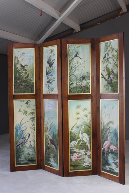 Hand Painted Folding Privacy Screen - Kernow Furniture