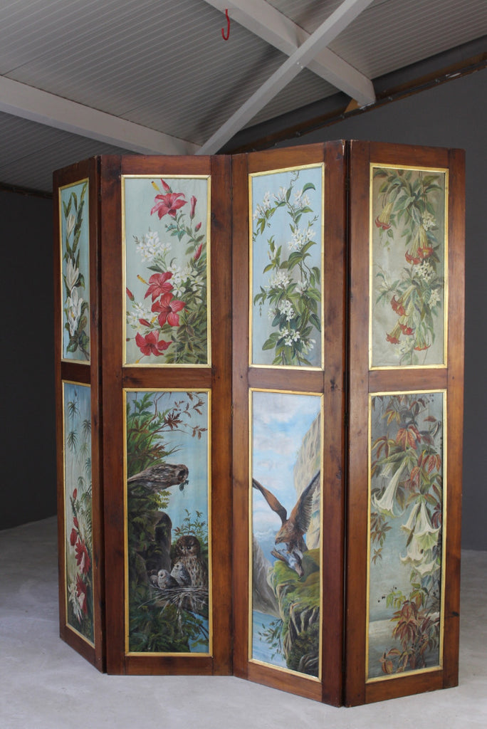 Hand Painted Folding Privacy Screen - Kernow Furniture