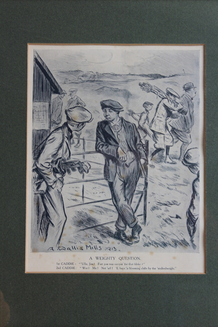 A Wallis Mills Framed Print - A Weighty Question - Kernow Furniture