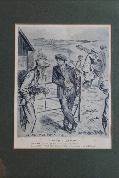 A Wallis Mills Framed Print - A Weighty Question - Kernow Furniture