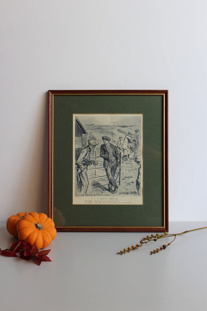 A Wallis Mills Framed Print - A Weighty Question - Kernow Furniture