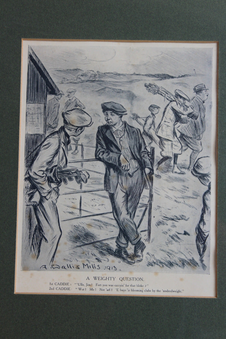 A Wallis Mills Framed Print - A Weighty Question - Kernow Furniture