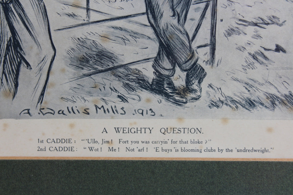 A Wallis Mills Framed Print - A Weighty Question - Kernow Furniture