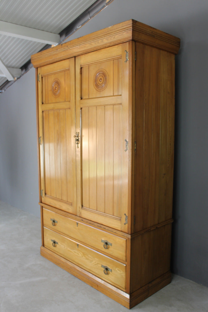 Victorian Ash Double Wardrobe - Kernow Furniture