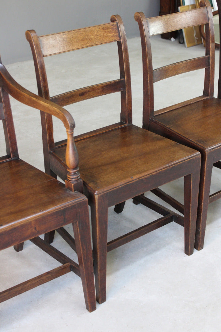 Set 4 Oak  & Fruit Wood Country Kitchen Chairs - Kernow Furniture