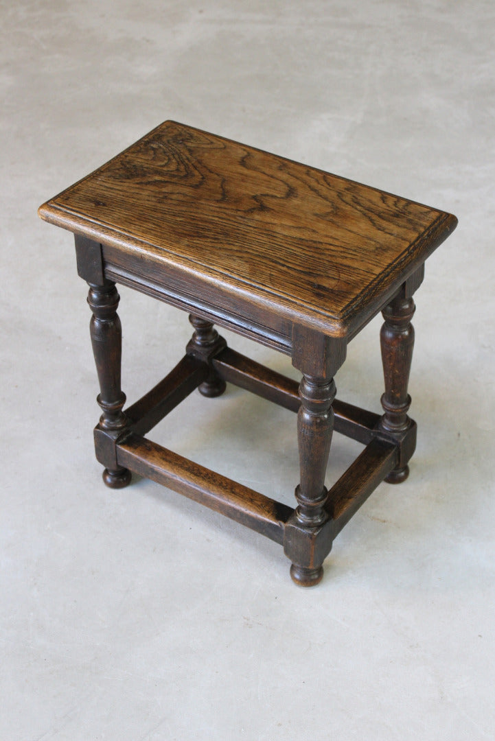 Antique Oak Joint Stool - Kernow Furniture