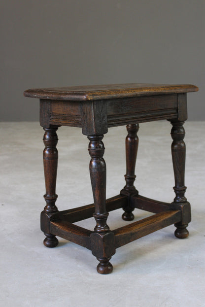 Antique Oak Joint Stool - Kernow Furniture