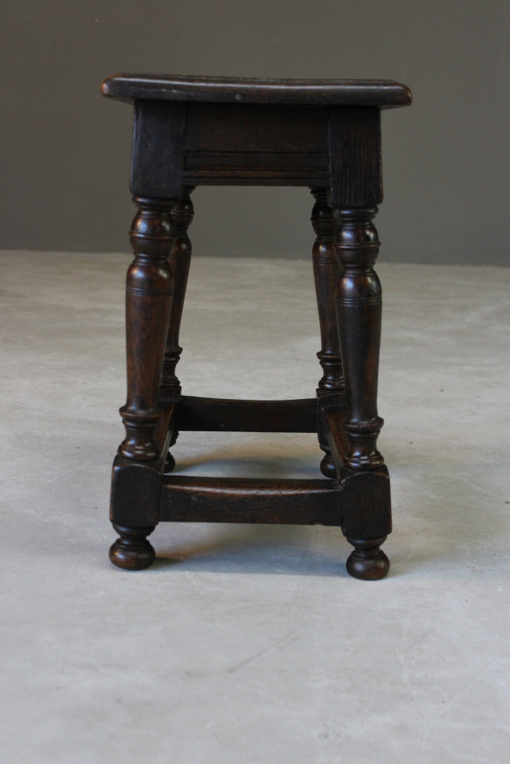 Antique Oak Joint Stool - Kernow Furniture